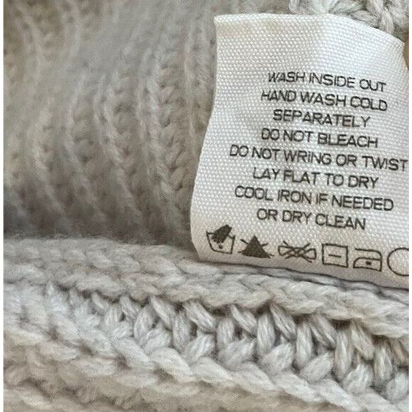 Intermix Wool/Cashmere Cream Pullover Mock Turtleneck Crop Sweater Sz M - Picture 14 of 14